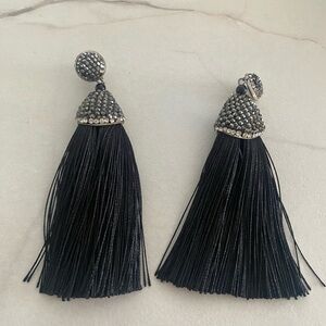 Elegant Black Tassel Earrings